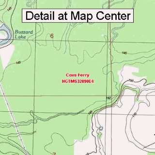 USGS Topographic Quadrangle Map   Coxs Ferry, Mississippi 