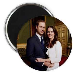   Clam Prince William Kate Middleton Royal Engagement 2.25 Fridge Magnet