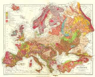 EUROPEGeological map of Europe,1906  
