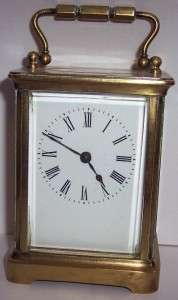 Antique Brass Corniche Carriage Clock (Working) + Key  