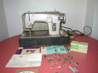 VINTAGE  KENMORE MODEL 50 PURPLE SEWING MACHINE w/ CASE~MANUAL 