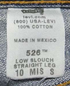 LEVIS 526 LOW SLOUCH STRAIGHT LEG JEANS sz 10 MIS S Good Used 