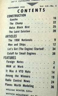   AIRPLANE NEWS MAGAZINE NOVEMBER 1958 CURTISS F7C 1 SEAHAWK  