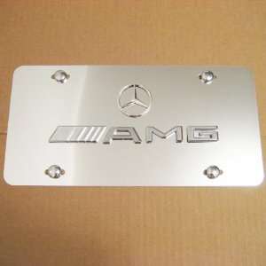  Mercedes Star AMG Chrome Logo Aluminum Semi Mirrored Front 