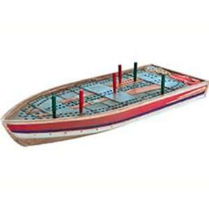  Outside Inside Tin Boat Cribbage Board, Made of Hand 