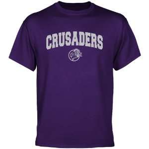  Holy Cross Crusaders Purple Logo Arch T shirt Sports 