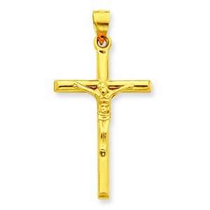  14k Hollow Crucifix Pendant Jewelry