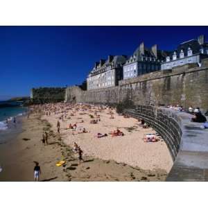  People Sunbathing on Plage De Bon Secours Beach Outside 