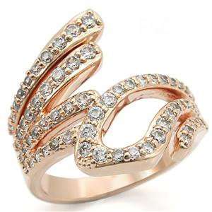  Rose Gold Cubic Zirconia Fashion Ring Jewelry