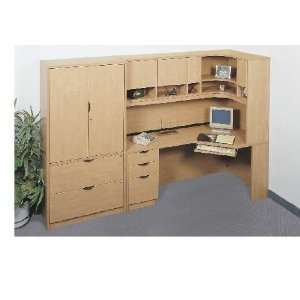  Office Cubicle Work Station, Extended Corner Hutch, Storage 
