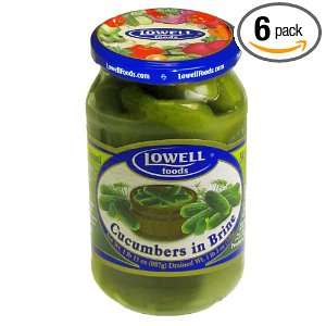 Lowell Foods Cucumbers in Brine, 31.0400 Ounce (Pack of 6)  