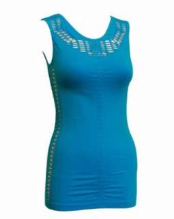   Seamless Tank Top Cut Out Pattern Along Sides and Top Clothing
