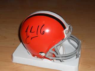 Josh Cribbs autographed Cleveland Browns mini helmet B  