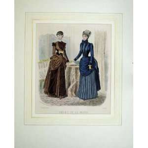 Colour Print 1883 Women Fashion Dresses France Paris 