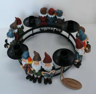 Scandinavian Christmas Gnome Elf Wrought Iron Candleholder Decoration 