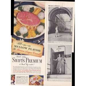  Swifts Premium Brown Sugar Cured Ham 1942 Original Vintage 