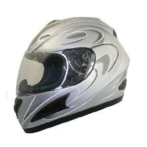  Hawk DOT Silver and Black Graphic Full Face Helmet 