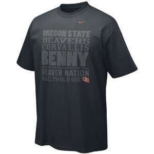   Nike Oregon State Beavers Black Print Plate T shirt