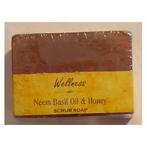  Neem Basil Oil and Honey   Wellness Scrub Soap With Walnut 