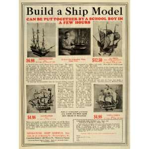 1928 Ad Ship Model Pricing La Pinta Santa Maria Constitution Mayflower 
