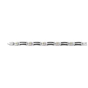   08.50 Inch 11mm Blk Cable Brc W 14K Scre CleverEve Jewelry