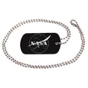   Nasa Meatball Insignia Black Dog Tag with Neck Chain 