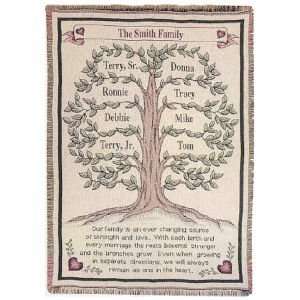  Personalized Family Tree Tapestry Blanket