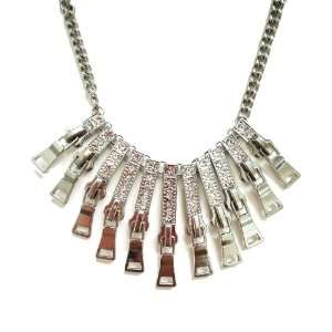    Highly Recommended?exaggerated Punk Zipper Silver Necklace Jewelry