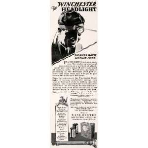  1929 Ad Winchester Repeating Arms Guns Headlight Miners 