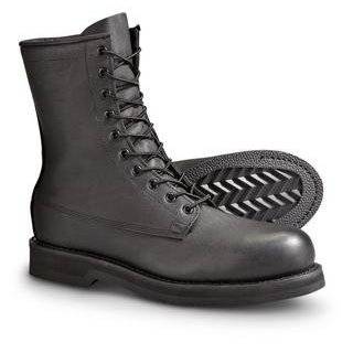   Combat Boots by Addison Shoe Company NEW made in 1988 Black Leather
