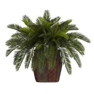  Nearly Natural Double Cycas w/Vase Silk Plant