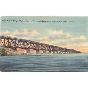  1950s Vintage Postcard   Bahia Honda Bridge   Key West 
