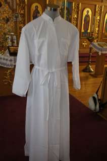 Greek Orthodox White Embroidered Cassock Vestment  
