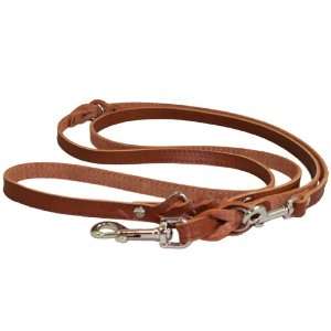  6 Way European Leather Dog Leash, Adjustable Schutzhund 