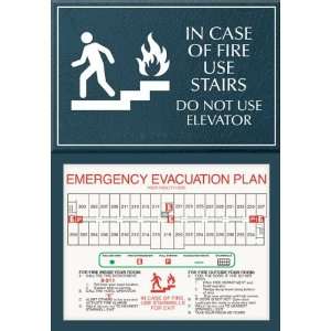  Emergency Evacuation Plan Sign, Insert for Letter size Plan 