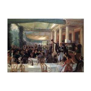  Dejeuner du Salon au Cafe la Cascade by J. Rixens 31x24 