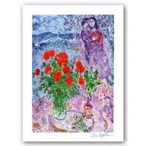  Red Bouquet with Lovers   Giclee interpretation by Marc 