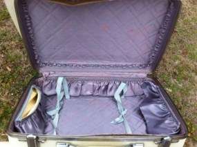   this neat retro luggage at an estate sale outside of dallas texas this