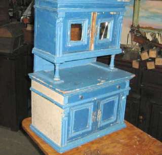 Antique Miniature Cabinet Makers Sample Sideboard Blue  