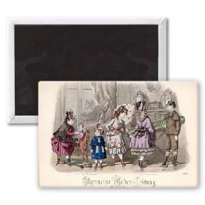 Children at Play, fashion plate from the   3x2 inch Fridge Magnet 