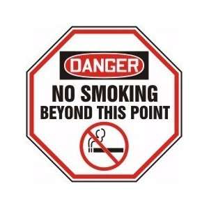  DANGER NO SMOKING BEYOND THIS POINT (W/GRPAHIC) Sign   18 