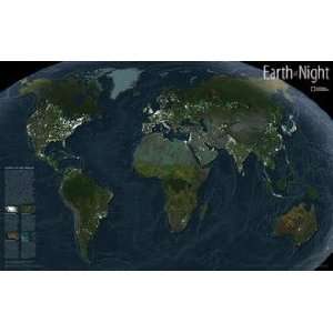  The Earth at Night   Satellite Map and Poster