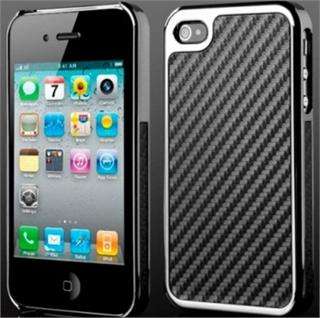 Carbon Fiber Chrome Hard Case Cover Skin for All Apple iPhone 4 4G 4S 