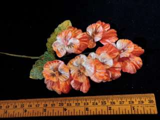   Millinery Flower Velvet 1 3/4 Pansy Lot of6 Salmon Peach Pink NU6