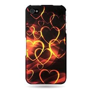 Shield With GOLD HEART Design Faceplate Cover Sleeve Case for IPHONE 4 