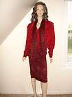 FRANCESCA DAMON SAKS RED SILK Outfit Skirt Top Scarf 12