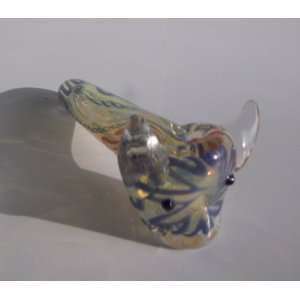  Handcrafted Glass Cat Spoon Tobacco Pipe 