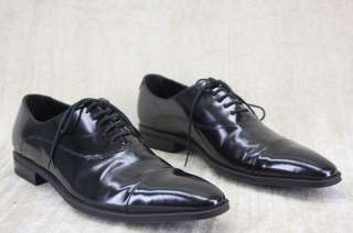 Dolce Gabbana Keanu Reeves Cap toe shiny leather oxfords shoes 