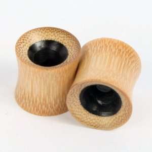 Two Tone Sandalwood w/Dark Center Hollow Double Flared Wood Tunnel 