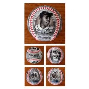  Hank Aaron Milwaukee Braves Hand Painted Baseball   by 